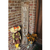 Rustic Dark Gray and White Front Porch Welcome Sign