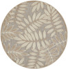 8 Round  Natural Leaves Indoor Outdoor Area Rug