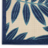 3 x 4 Navy and Beige Leaves Indoor Outdoor Area Rug