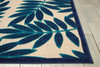 5 x 8 Navy and Beige Leaves Indoor Outdoor Area Rug