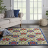 4 x 6 Blue Floral Vines Indoor Outdoor Area Rug