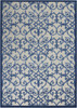 4 x 6 Gray and Blue Indoor Outdoor Area Rug