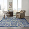 8 x 11 Gray and Blue Indoor Outdoor Area Rug