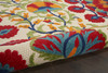 2 x 8' Red and Multicolor Indoor Outdoor Runner Rug