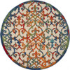 4 Round Rainbow Colored Indoor Outdoor Area Rug