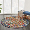 5 Round Rainbow Colored Indoor Outdoor Area Rug