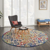 8 Round Rainbow Colored Indoor Outdoor Area Rug