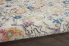 4 Round Ivory and Multicolor Floral Buds Area Rug