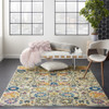 5 x 7 Ivory and Multicolor Floral Buds Area Rug