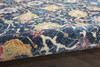 4 Round Navy Blue Floral Buds Area Rug