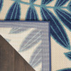 6 x 9 Navy and Beige Leaves Indoor Outdoor Area Rug