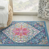 2 x 3 Blue and Pink Medallion Scatter Rug