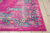 4 x 6 Fuchsia and Blue Distressed Area Rug