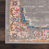 2 x 3 Gray and Gold Medallion Scatter Rug