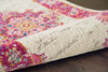 2 x 6' Ivory and Fuchsia Distressed Runner Rug