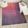 5 x 7 Rainbow Abstract Striations Area Rug