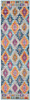 2 x 8 Multicolor Ogee Pattern Runner Rug