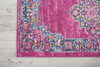 2 x 8 Fuchsia and Blue Distressed Runner Rug