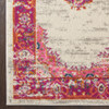 4 x 6' Ivory and Fuchsia Distressed Area Rug