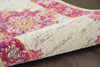 7 x 10' Ivory and Fuchsia Distressed Area Rug