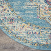 5 Round Light Blue Distressed Medallion Area Rug