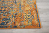 2 x 3 Gold and Blue Antique Scatter Rug