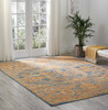 8 x 10 Gold and Blue Antique Area Rug