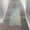 2 x 6 Light Blue and Ivory Abstract Sky Runner Rug