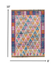 8 x 10 Ivory and Magenta Tribal Pattern Area Rug