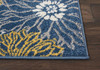 2 x 8 Blue Tropical Flower Runner Rug