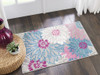 2 x 3 Gray and Pink Tropical Flower Scatter Rug