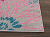 4 x 6 Gray and Pink Tropical Flower Area Rug