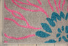 5 x 7 Gray and Pink Tropical Flower Area Rug