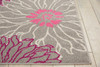 5 x 7 Gray and Pink Tropical Flower Area Rug