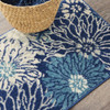 2 x 3 Navy and Ivory Floral Scatter Rug