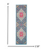 2 x 6 Blue and Pink Medallion Runner Rug