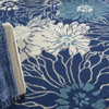 8 x 10 Navy and Ivory Floral Area Rug