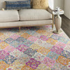 8 x 10 Muted Brights Floral Diamond Area Rug