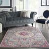 4 x 6 Gray and Pink Medallion Area Rug