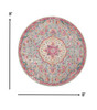 8 Round Gray and Pink Medallion Area Rug