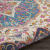 4 Round Pink and Blue Floral Medallion Area Rug