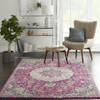 4 x 6 Pink and Ivory Medallion Area Rug