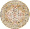 5 Round Ivory and Yellow Center Medallion Area Rug