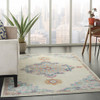 5 x 7 Gray Distressed Medallion Area Rug