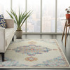 5 x 7 Gray Distressed Medallion Area Rug