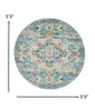 5 Round Light Blue and Ivory Distressed Area Rug