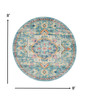 8 Round Light Blue and Ivory Distressed Area Rug