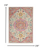 4 x 6 Ivory and Pink Medallion Area Rug