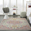 5 x 7 Ivory and Pink Medallion Area Rug