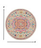 8 Round Ivory and Pink Medallion Area Rug